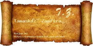 Tamaskó Zamfira névjegykártya